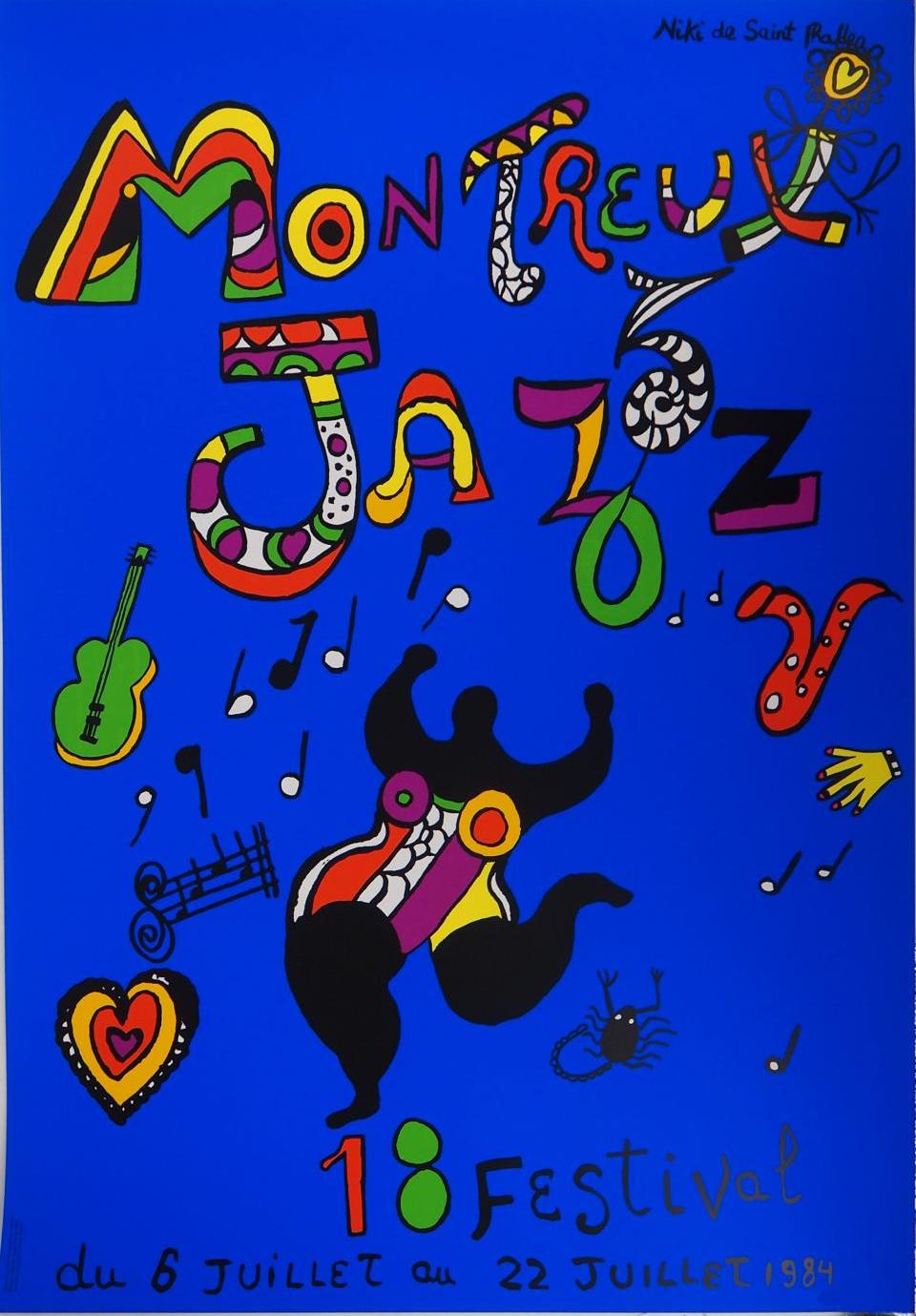 Dancing nana Fan de Jazz ? Cette affiche est faite pour toi. En juillet 1984, le Festival de Jazz de Montreux prend place et fait réaliser ses affiches par les plus grands noms de l’art contemporain. Keith Haring, Andy Warhol, Combas, Jean Tinguely, époux de Niki et elle-même, signent parmi les plus belles affiches de la campagne du festival. Mélange singulier de Nana et de couleurs, l’affiche déborde du talent et de la joie communicative de l’artiste. Aujourd’hui, les multiples de Niki de Saint Phalle sont très appréciés des amateurs d’art. Et toi ? Tu as choisi le tien ?
